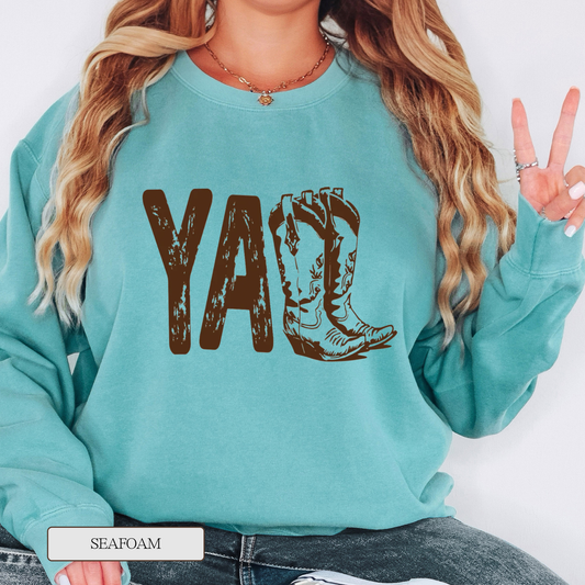Comfort Colors Y'all Boots Graphic Sweatshirt