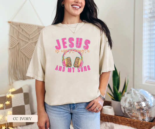 Adult Jesus is My Strength Comfort Colors Tee