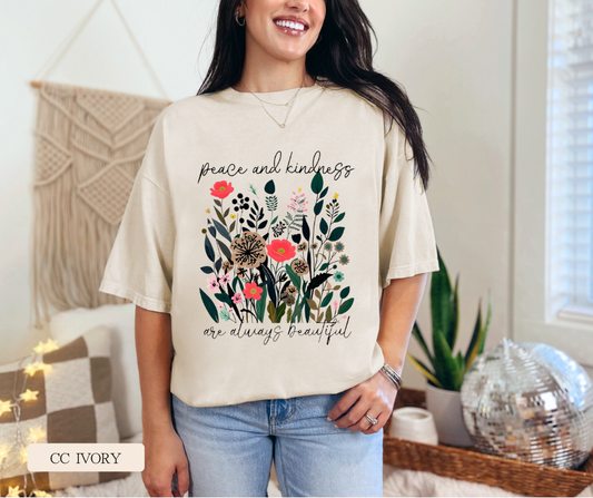 Adult Peace & Kindness Comfort Colors Tee