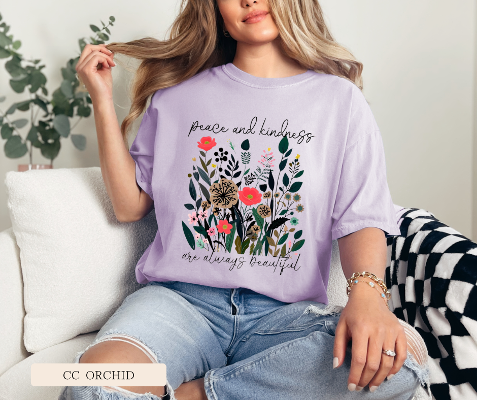 Adult Peace & Kindness Comfort Colors Tee