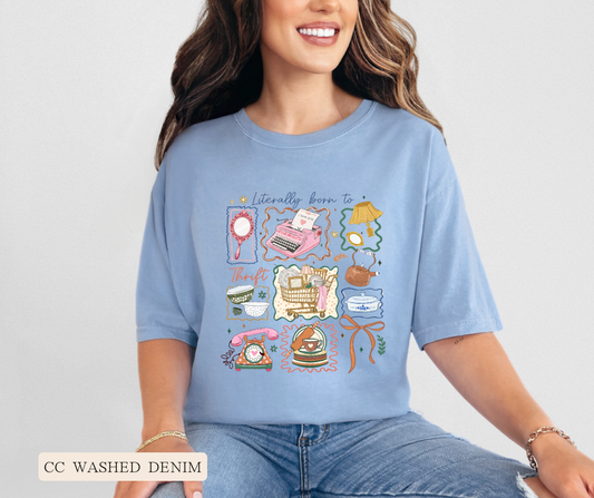 Adult Comfort Colors Born to Thrift Color Graphic Tee