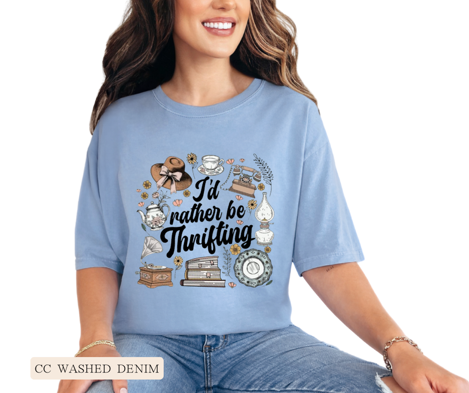 I’d Rather Be Thrifting Graphic Tee | Comfort Colors® Retro Shirt