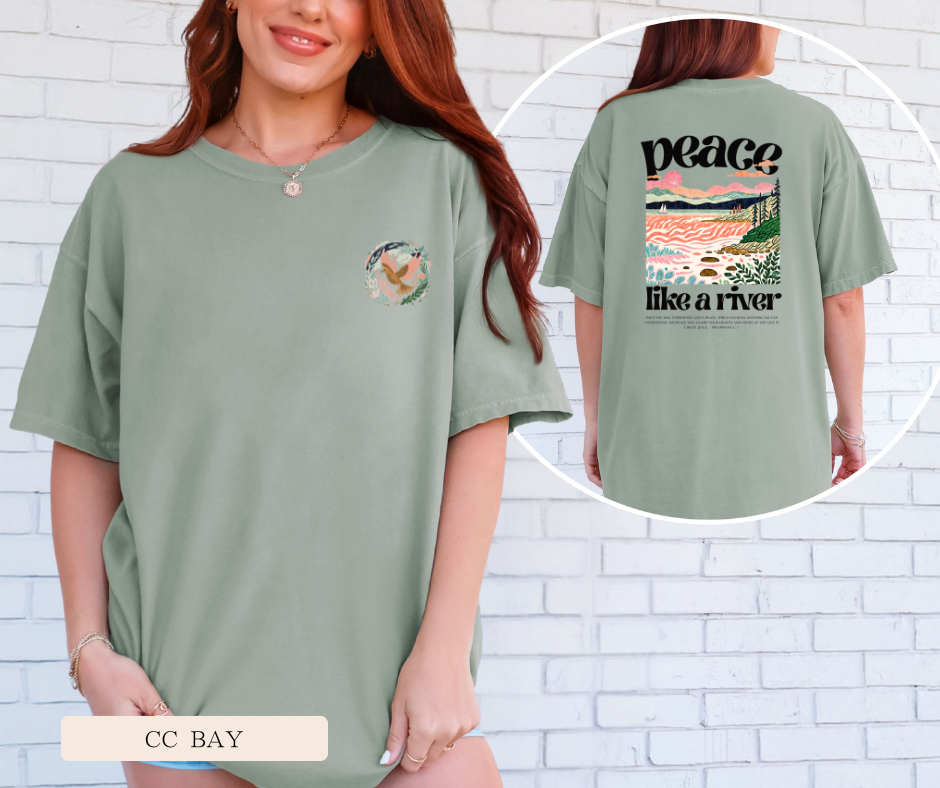 Adult Peace Like A River Comfort Colors Tee