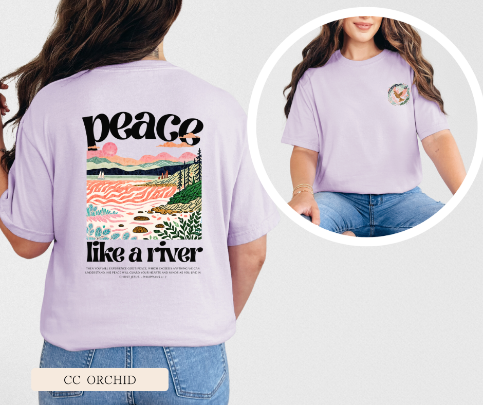 Adult Peace Like A River Comfort Colors Tee