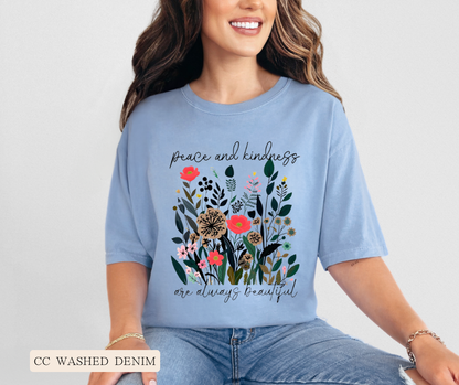 Adult Peace & Kindness Comfort Colors Tee
