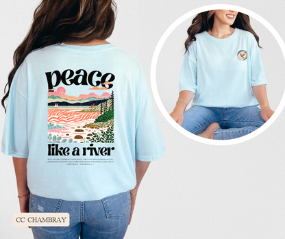 Adult Peace Like A River Comfort Colors Tee