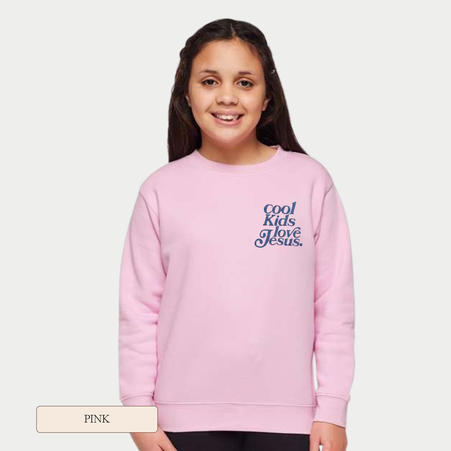Cool Kids Love Jesus Embroidered Sweatshirt