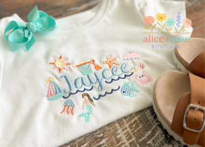 Personalized "By the Sea" Children's Blanks Boutique Tee