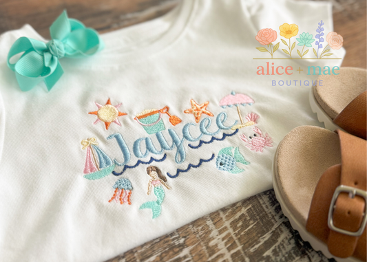 Personalized "By the Sea" Children's Blanks Boutique Tee