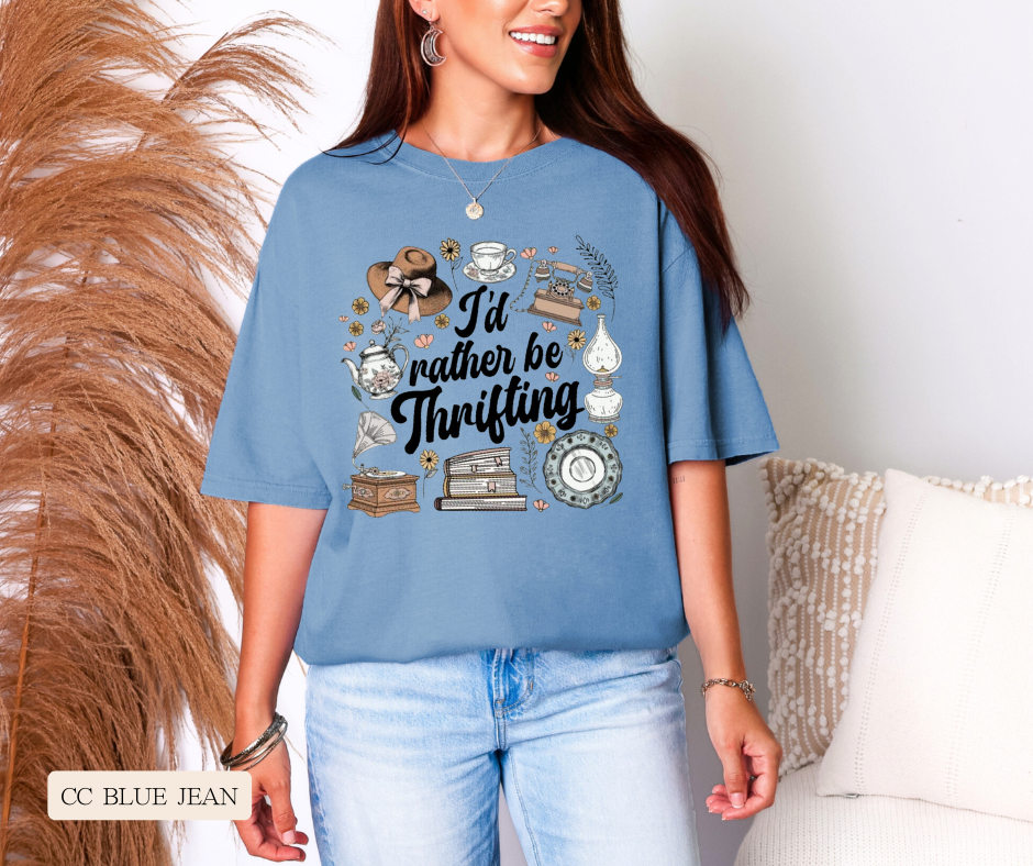 I’d Rather Be Thrifting Graphic Tee | Comfort Colors® Retro Shirt