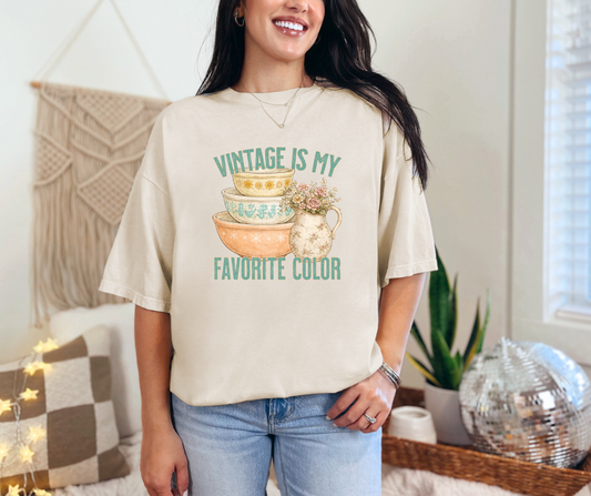 Adult Comfort Colors Vintage Is My Favorite Color Graphic Tee
