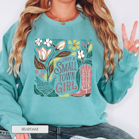 Comfort Colors Small Town Girl Graphic Sweatshirt
