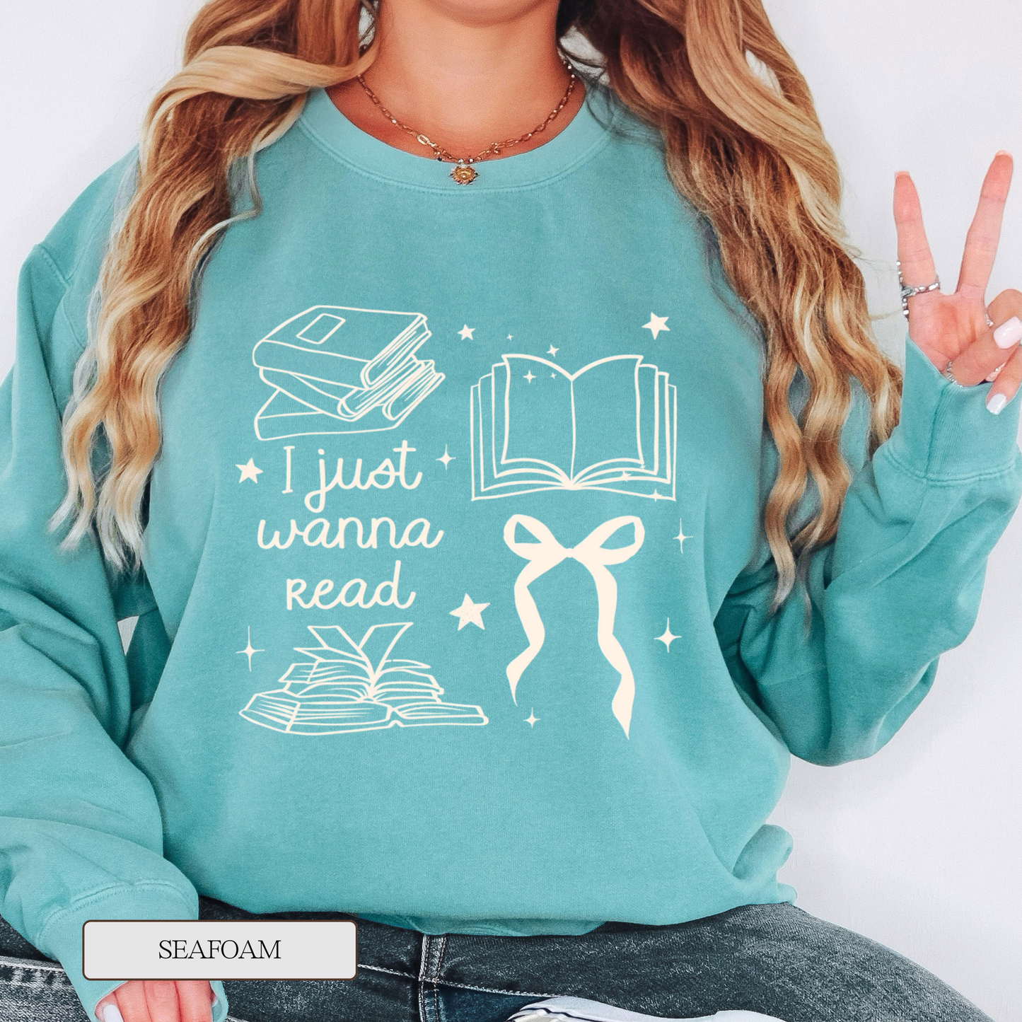 Comfort Colors Just Wanna Read Graphic Sweatshirt