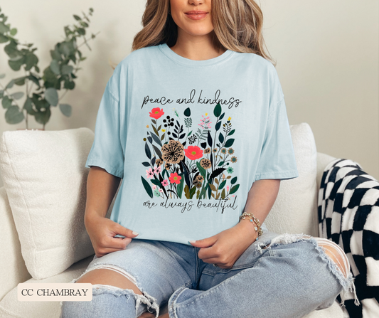 Adult Peace & Kindness Comfort Colors Tee