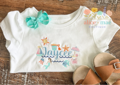 Personalized "By the Sea" Children's Blanks Boutique Tee