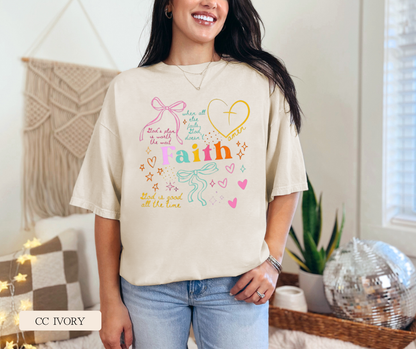 Adult Faith Doodle Collage Tee Comfort Colors Tee