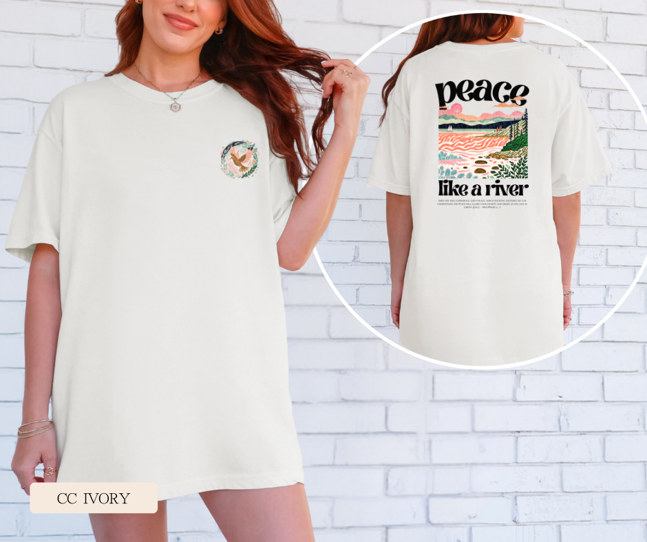 Adult Peace Like A River Comfort Colors Tee