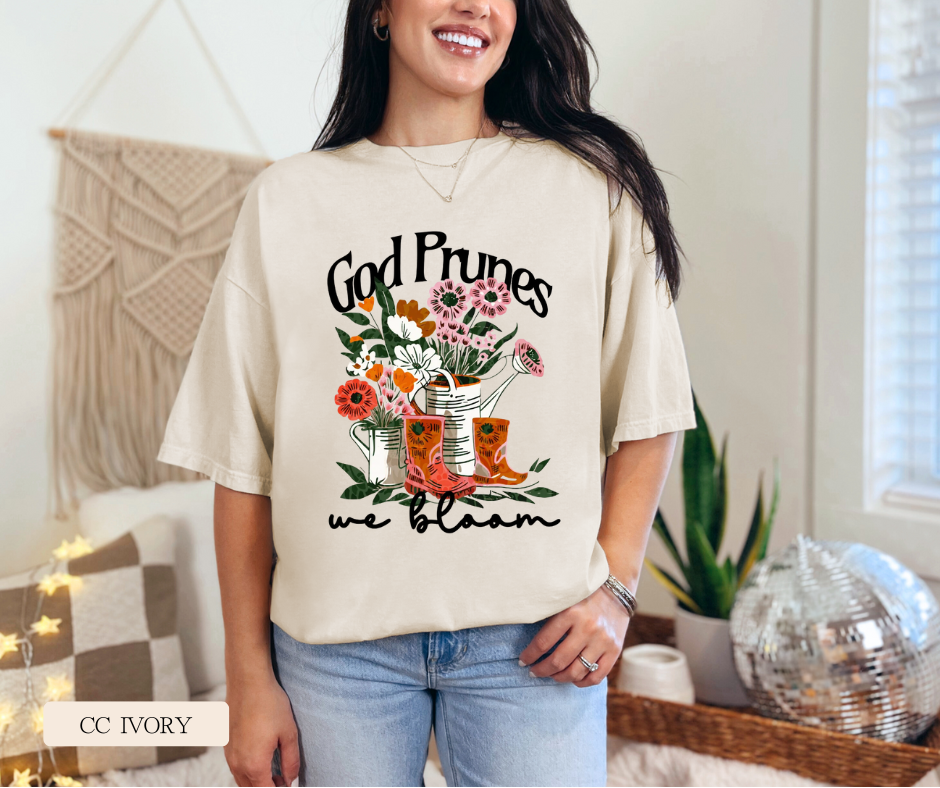 Adult God Prunes We Bloom Comfort Colors Tee