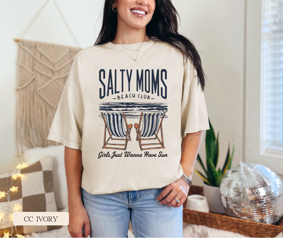 Salty Moms Beach Club Comfort Colors Tee