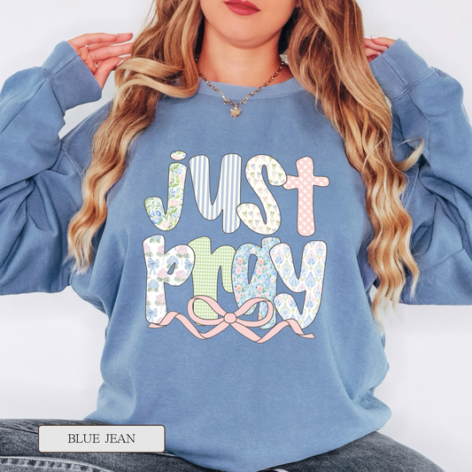 Comfort Colors Just Pray Graphic Sweatshirt