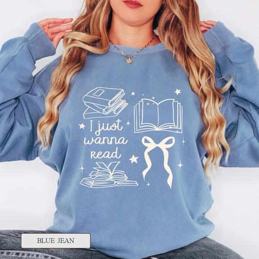 Comfort Colors Just Wanna Read Graphic Sweatshirt
