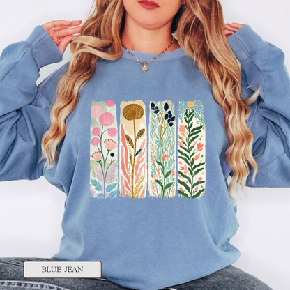 Comfort Colors Floral Collage Graphic Sweatshirt