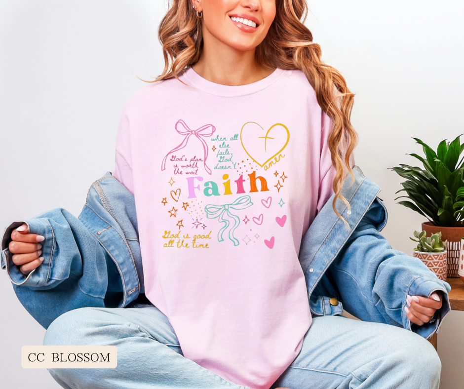 Adult Faith Doodle Collage Tee Comfort Colors Tee