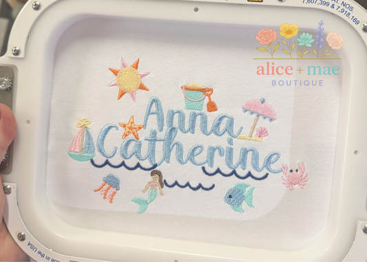 Personalized "By the Sea" Children's Blanks Boutique Tee