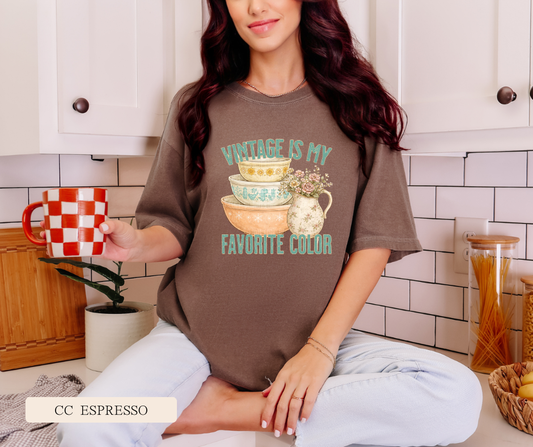 Adult Comfort Colors Vintage Is My Favorite Color Graphic Tee