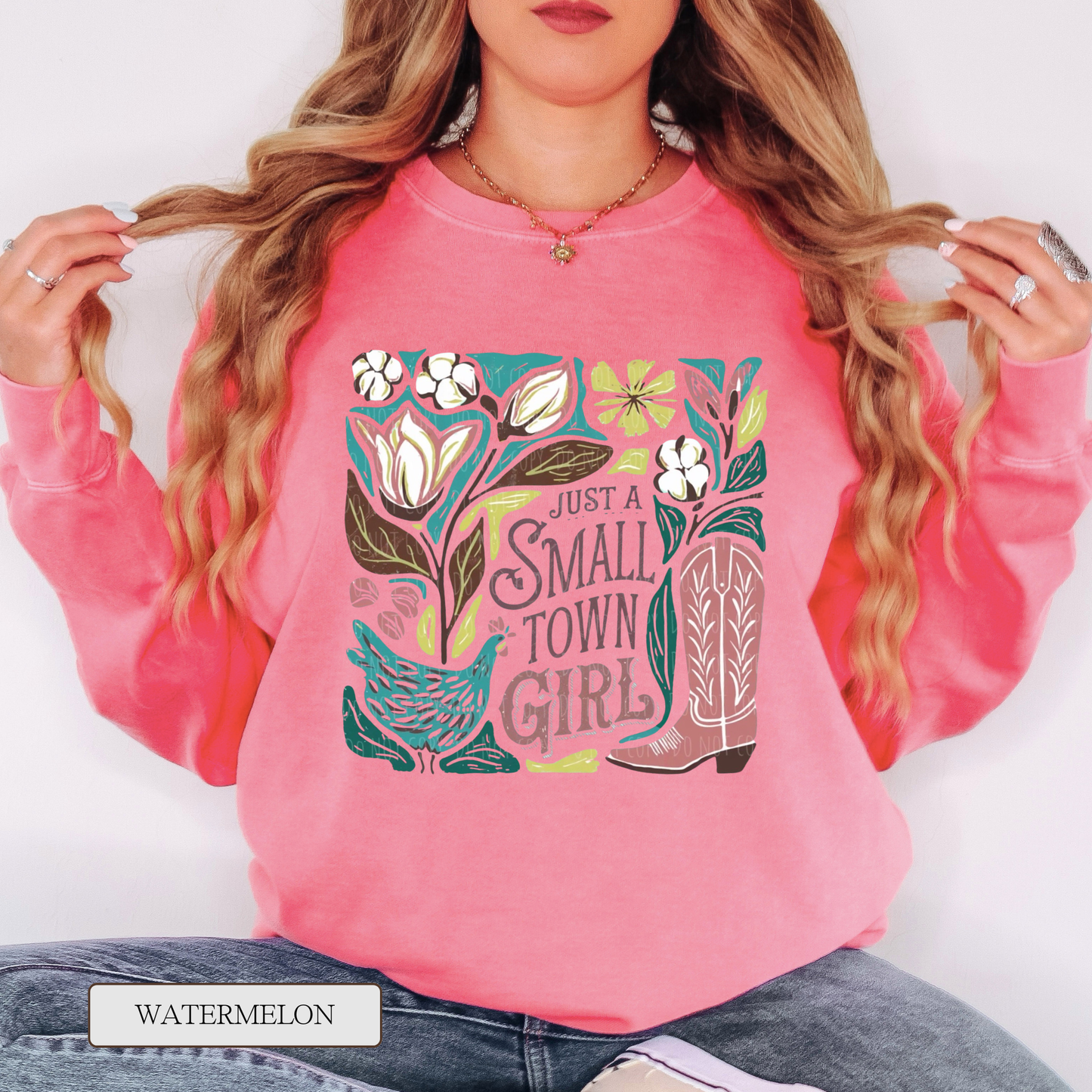 Comfort Colors Small Town Girl Graphic Sweatshirt