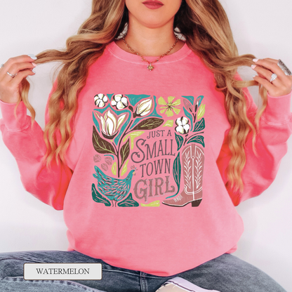 Comfort Colors Small Town Girl Graphic Sweatshirt