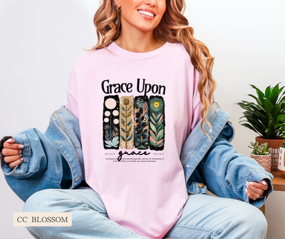 Adult Grace Upon Grace Floral Comfort Colors Tee