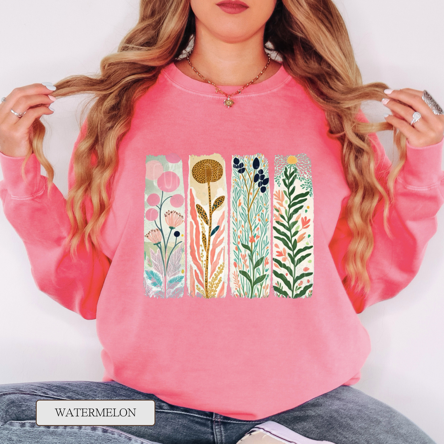 Comfort Colors Floral Collage Graphic Sweatshirt