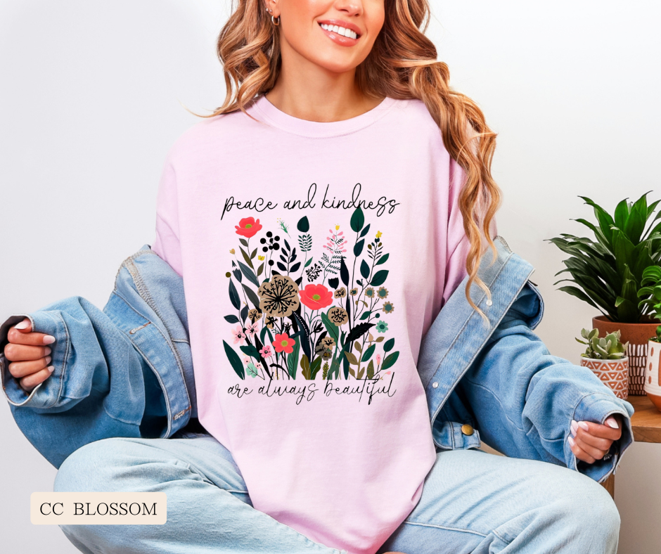 Adult Peace & Kindness Comfort Colors Tee
