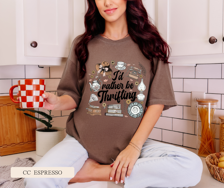 I’d Rather Be Thrifting Graphic Tee | Comfort Colors® Retro Shirt