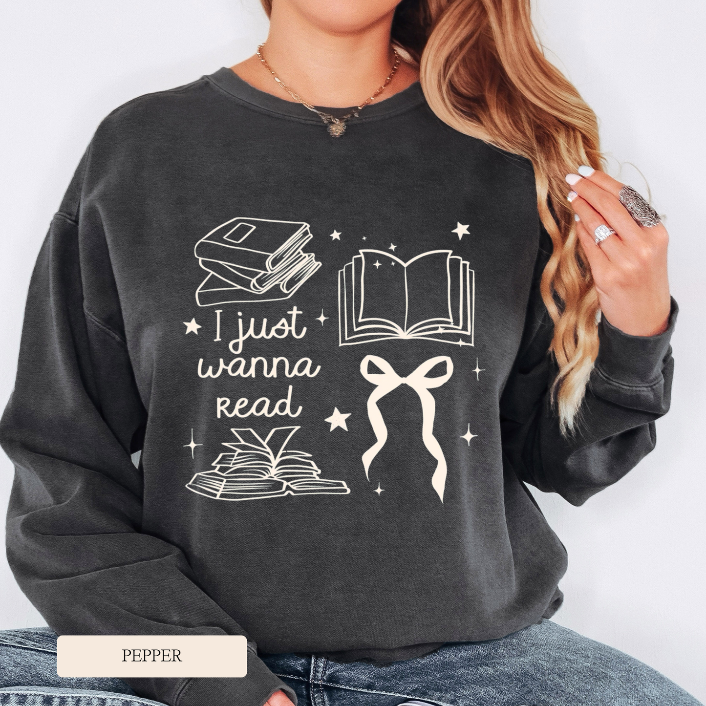 Comfort Colors Just Wanna Read Graphic Sweatshirt