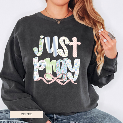 Comfort Colors Just Pray Graphic Sweatshirt