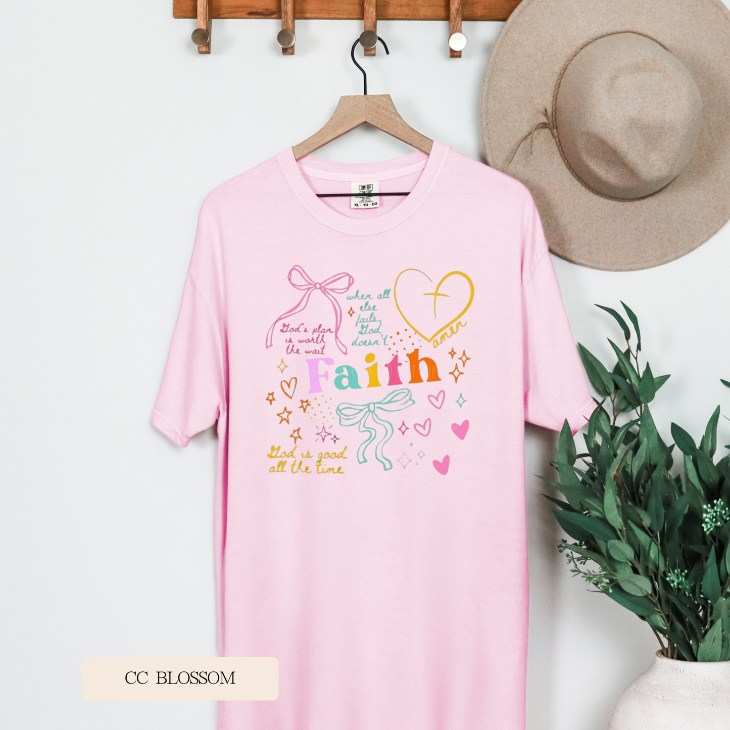 Youth Comfort Colors Short Sleeve Faith Doodle Colorful T Shirt
