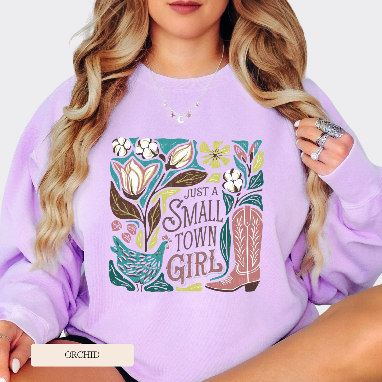 Comfort Colors Small Town Girl Graphic Sweatshirt
