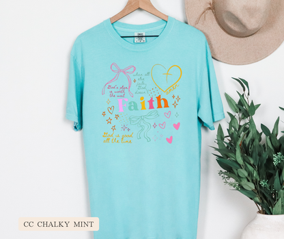 Adult Faith Doodle Collage Tee Comfort Colors Tee