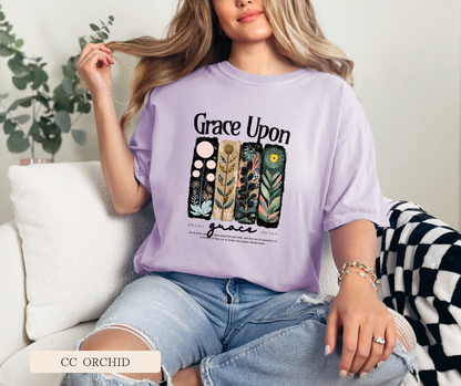 Adult Grace Upon Grace Floral Comfort Colors Tee