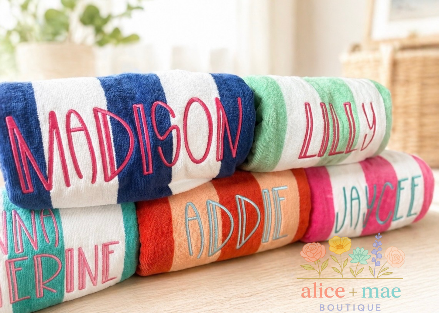 Personalized Embroidered Beach Towels