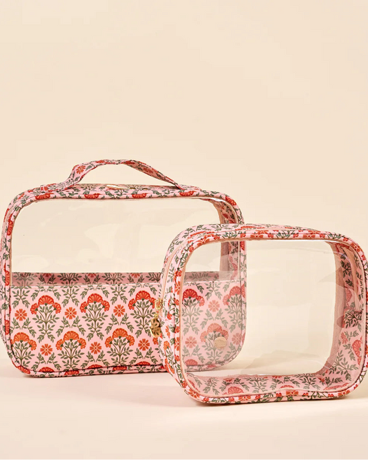 Everbloom Dusty Rose Clearly Chic Cosmetic Bag Set