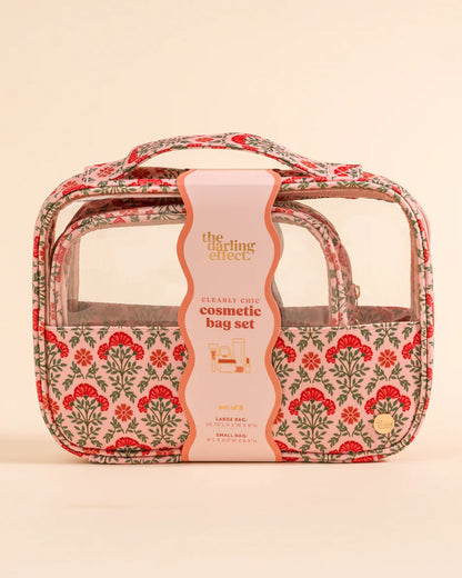 Everbloom Dusty Rose Clearly Chic Cosmetic Bag Set