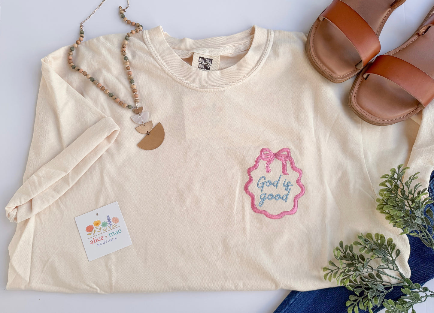 God is Good Shirt | Embroidered Comfort Colors Tee