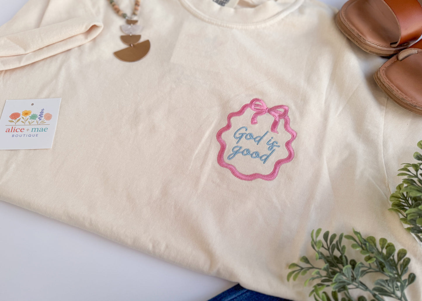 God is Good Shirt | Embroidered Comfort Colors Tee