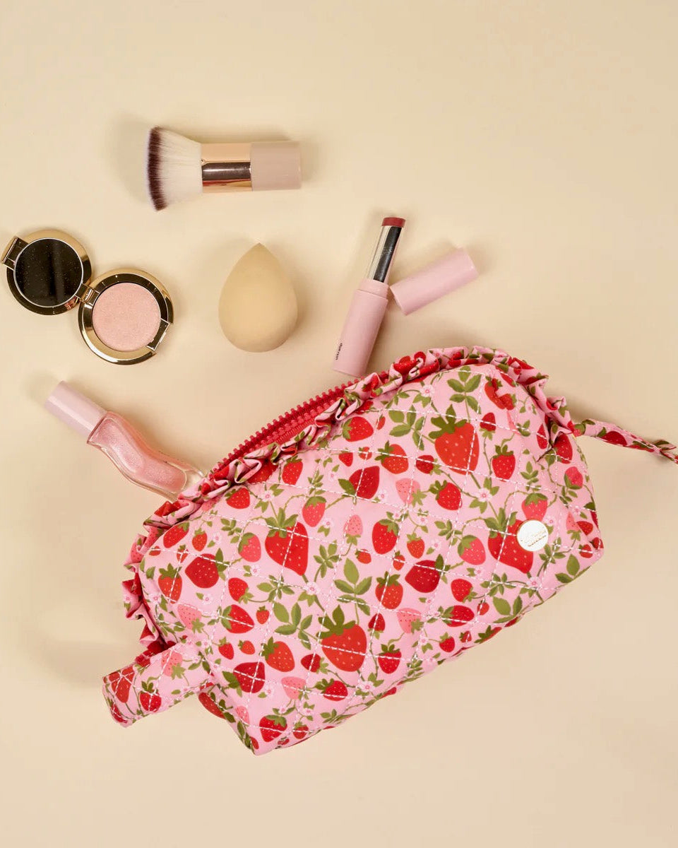 Strawberry Fields Essentials Quilted Cosmetic Pouch