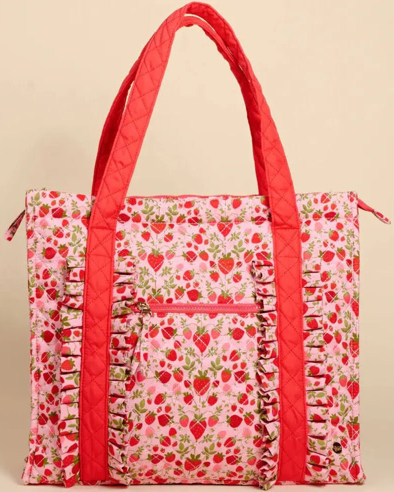 Strawberry Fields Everyday Quilted Tote Bag