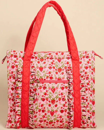 Strawberry Fields Everyday Quilted Tote Bag
