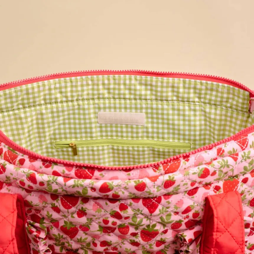 Strawberry Fields Everyday Quilted Tote Bag